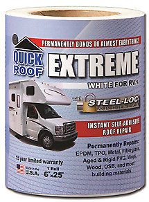 CoFair Products UBE625 Quick Roof Extreme 6" x 25' RV White Roof Tape