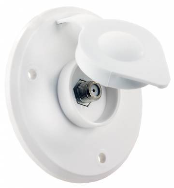 JR Products 476-B-2-A Polar White Exterior Cable TV Plate