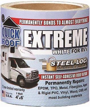 CoFair Products UBE406 Quick Roof Extreme 4" x 6' RV White Roof Tape