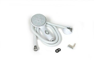 Camco 43714 White Shower Kit with Shower Head, Mount and Hose