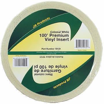 JR Products 10131 1"- 100' Premium Colonial White Vinyl Insert Molding