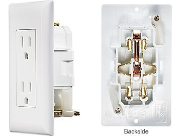 RV Designer S811 Self Contained AC Dual White Outlet with Cover Plate