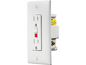 RV Designer S801 AC Dual White GFCI Outlet with Cover Plate