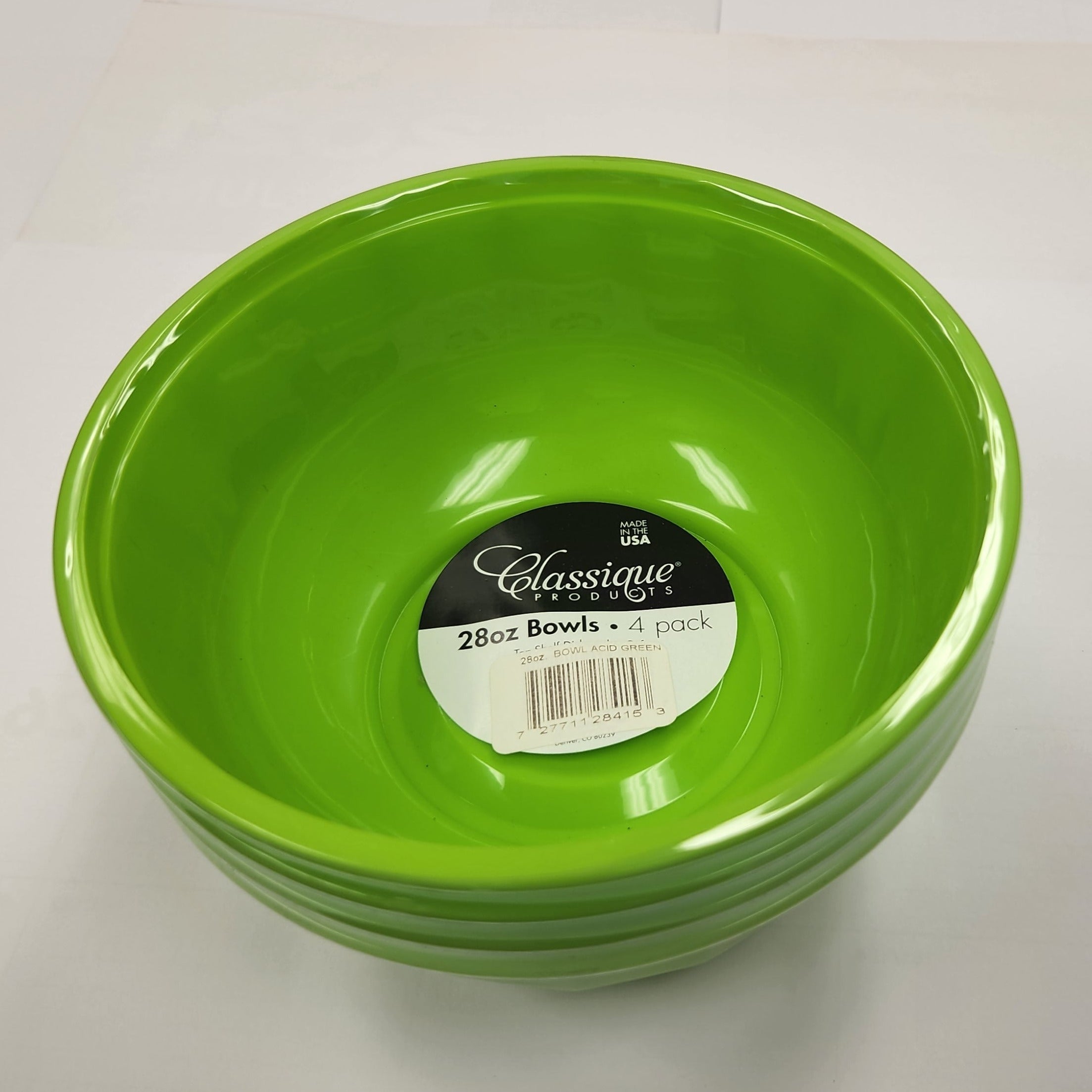 B&R Plastics | FB28-4-36415 | 28oz Green Bowls 4 Pack