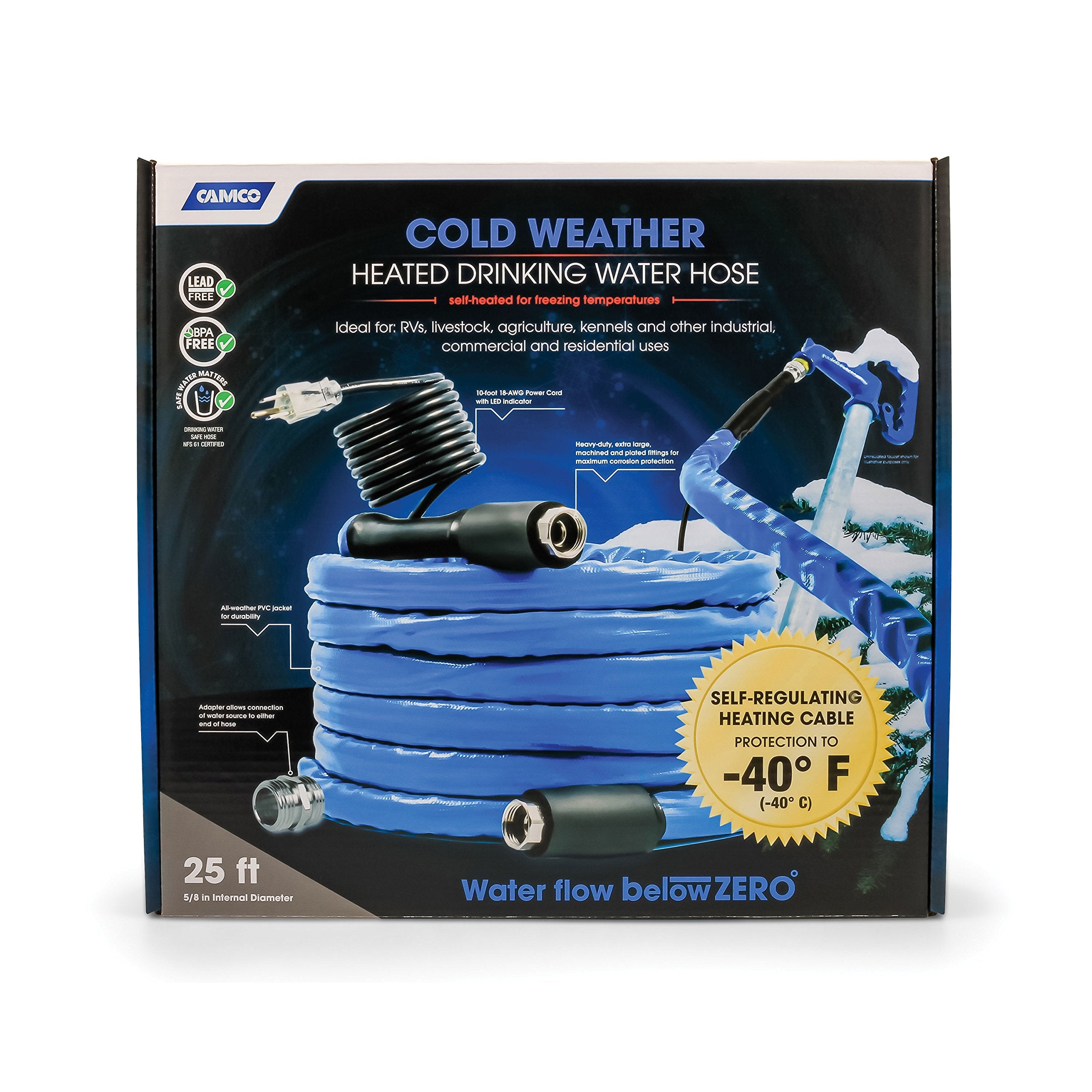 Camco 22922 25' Cold Weather Heated Drinking Water Hose