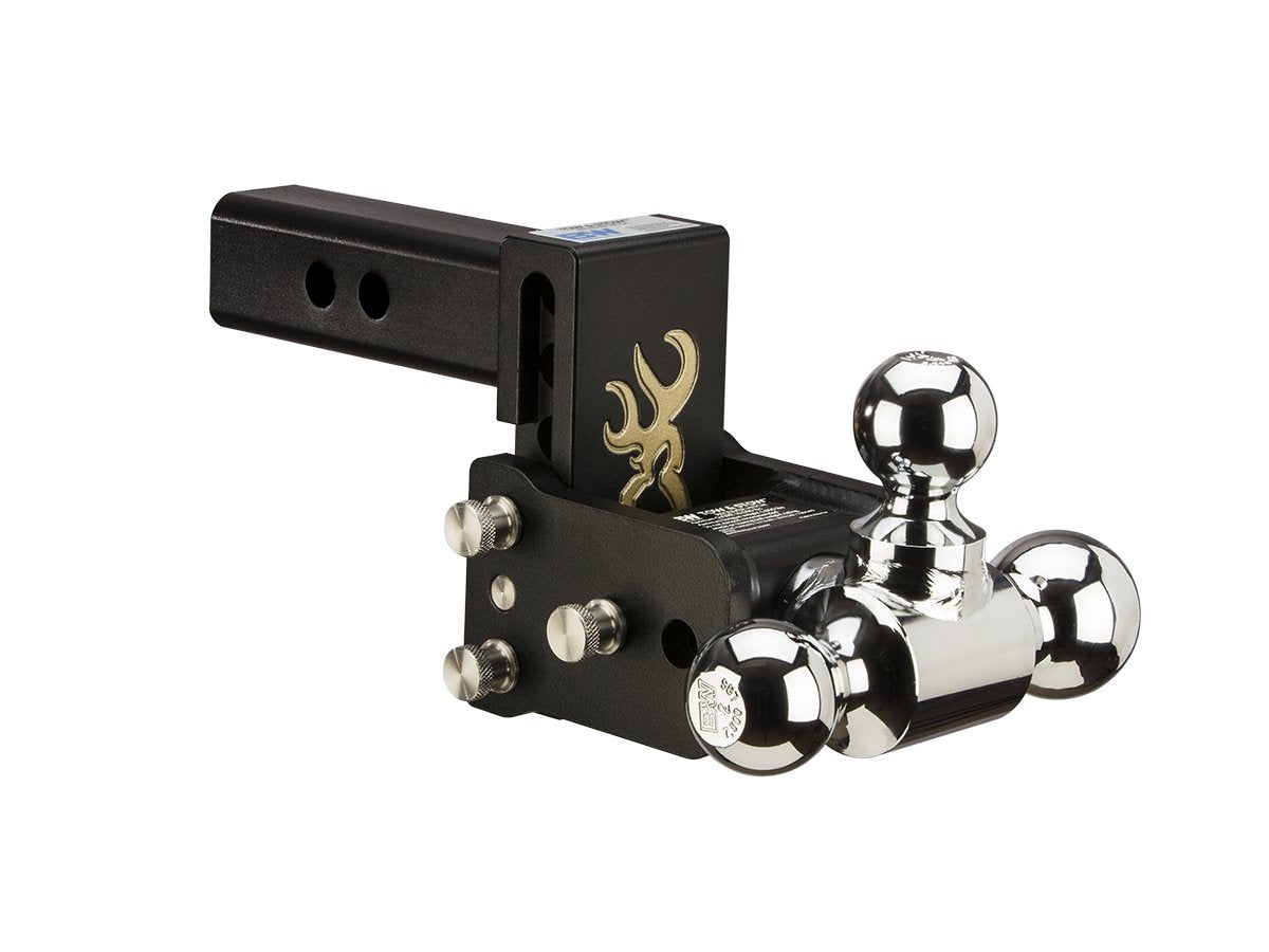 B&W Tow & Stow with Browning Logo - Fits 2" Receiver, Tri-Ball (1-7/8" x 2" x 2-5/16"), 3" Drop, 10,000 GTW