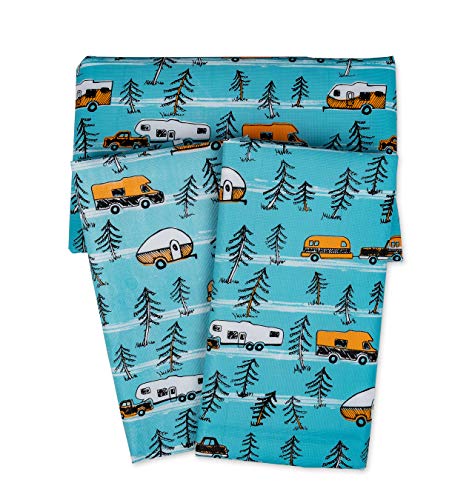 Camco | 53380 | Life is Better at The Campsite Tablecloth with Bench Covers