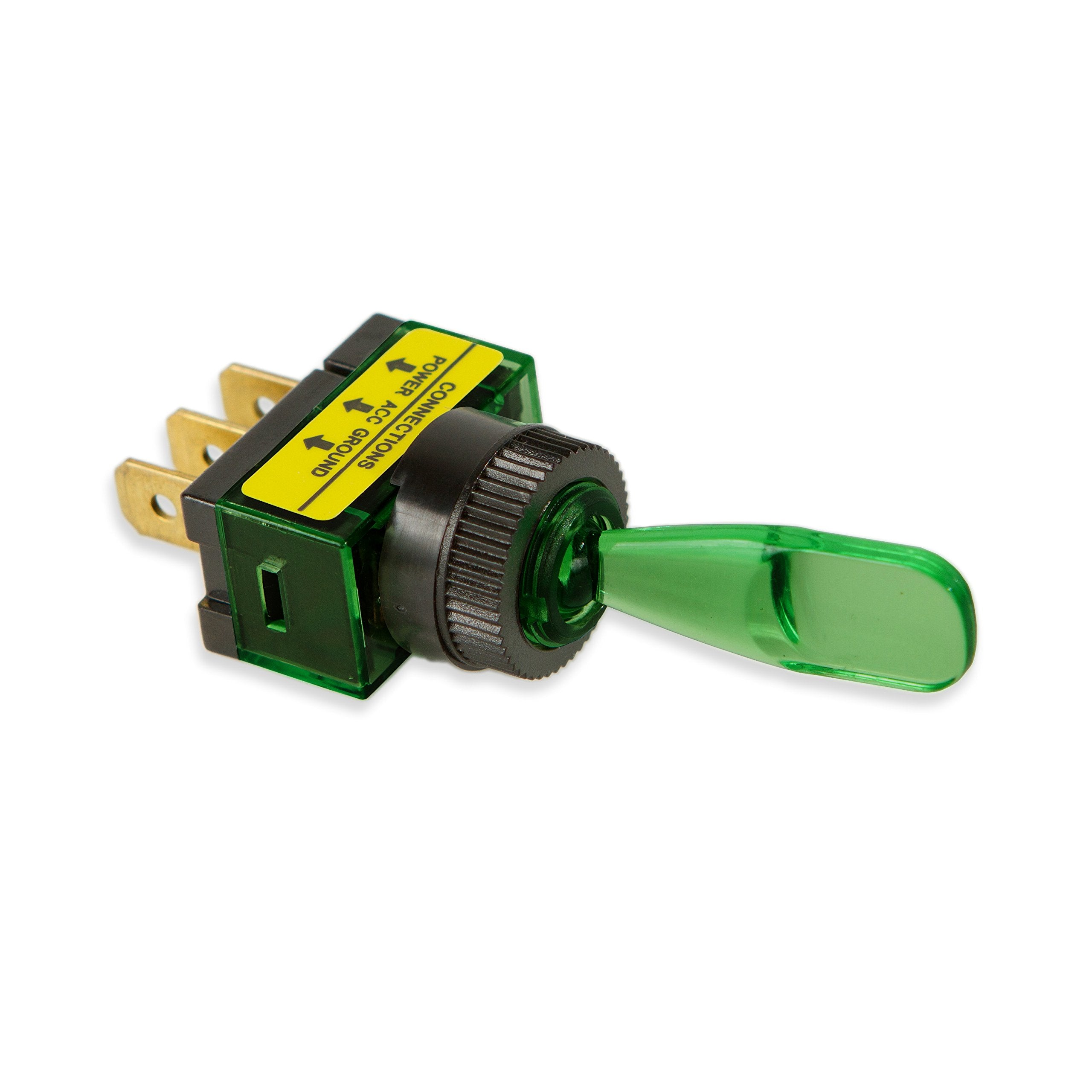 WirthCo 20501 Battery Doctor Green Illuminated Toggle Switch (ON/OFF 20 AMP)