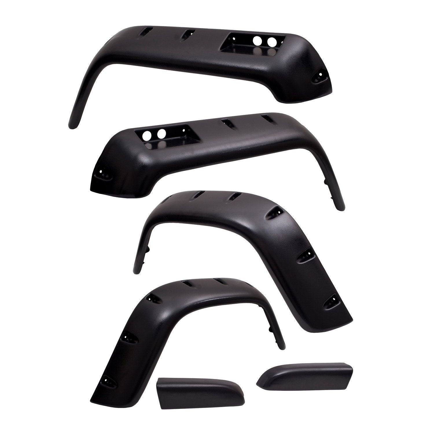 Rugged Ridge 11632.10 Black ABS Plastic Stainless Hardware All-Terrain Fender Flare Kit - 6 Pieces
