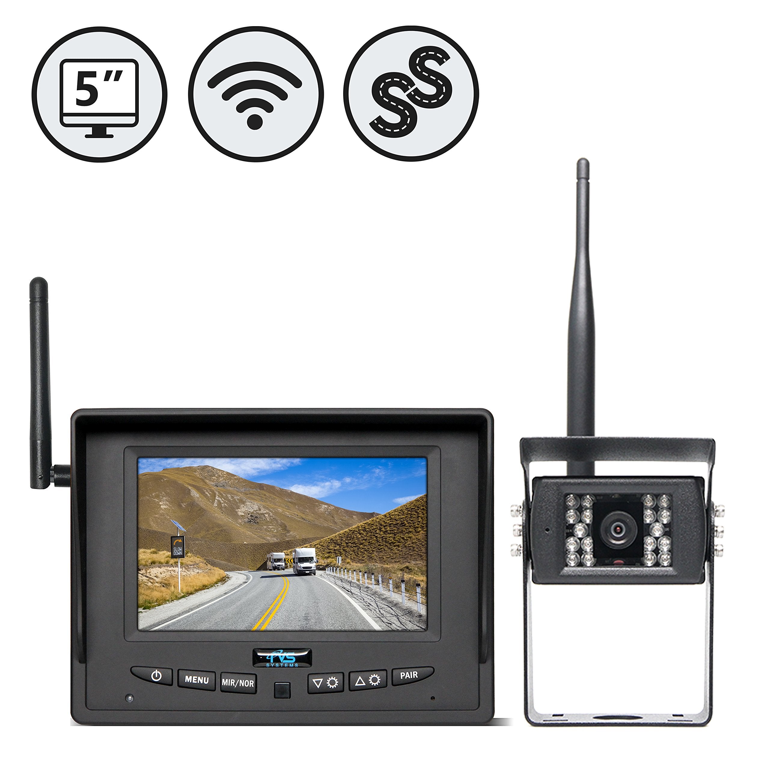 Rear View Safety Wireless Backup Camera System for RV, Truck, Bus (with Furrion Prewire Bracket) RVS-155W