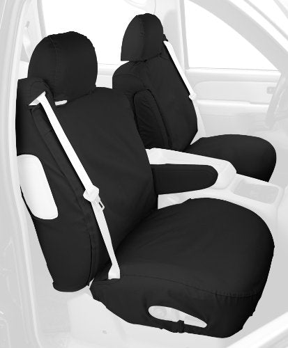 Covercraft SS2400PCCH Custom-Fit Front Bucket SeatSaver Seat Covers - Polycotton Fabric, Charcoal Black