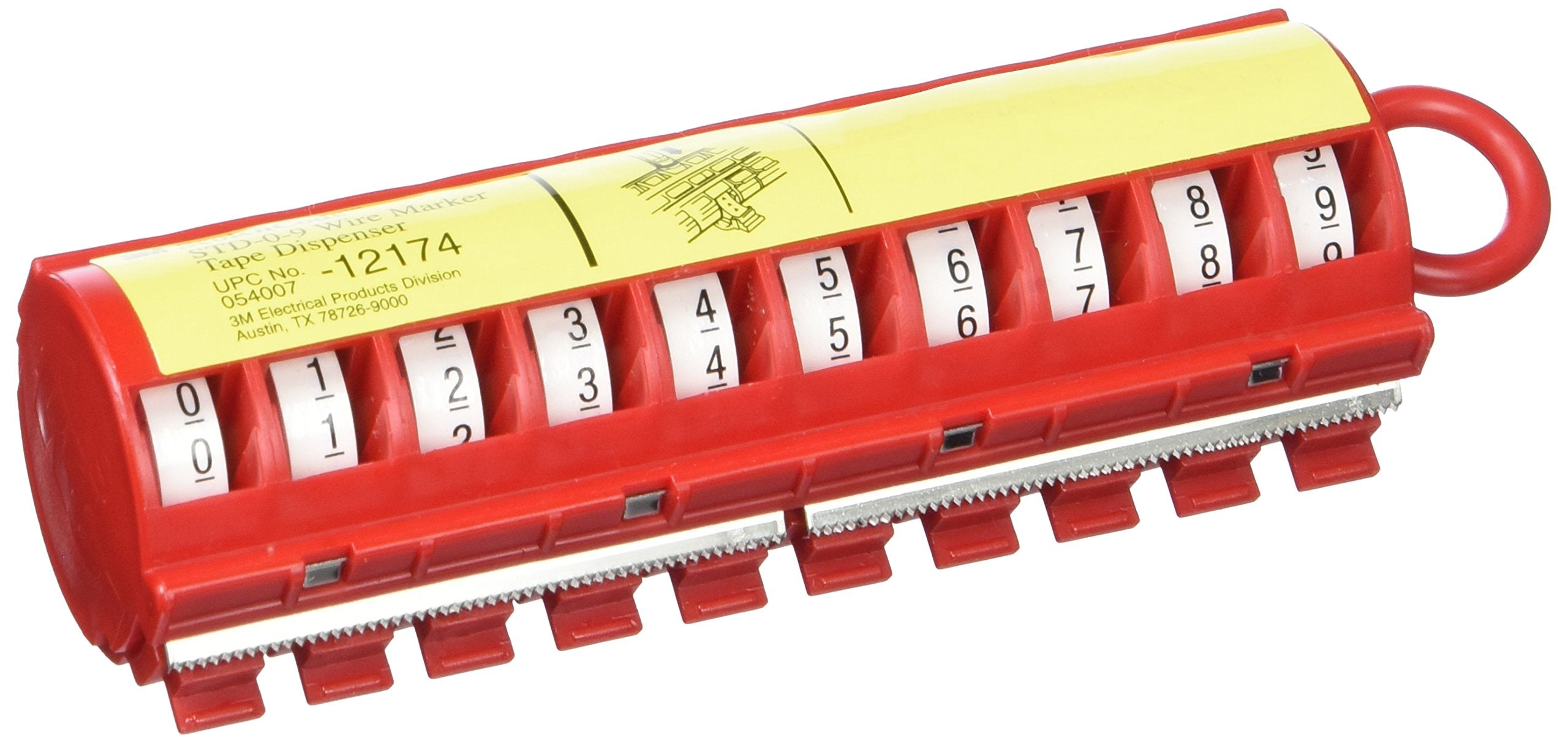3M(TM) ScotchCode(TM) Wire Marker Tape Dispenser w/ Tape STD-0-9, Includes 1 ea. of 0-9 numbered rolls