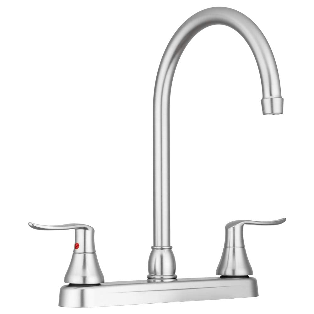 Dura Faucet DF-PK330HLH-SN RV Elegant J-Spout Kitchen Faucet (Brushed Satin Nickel)