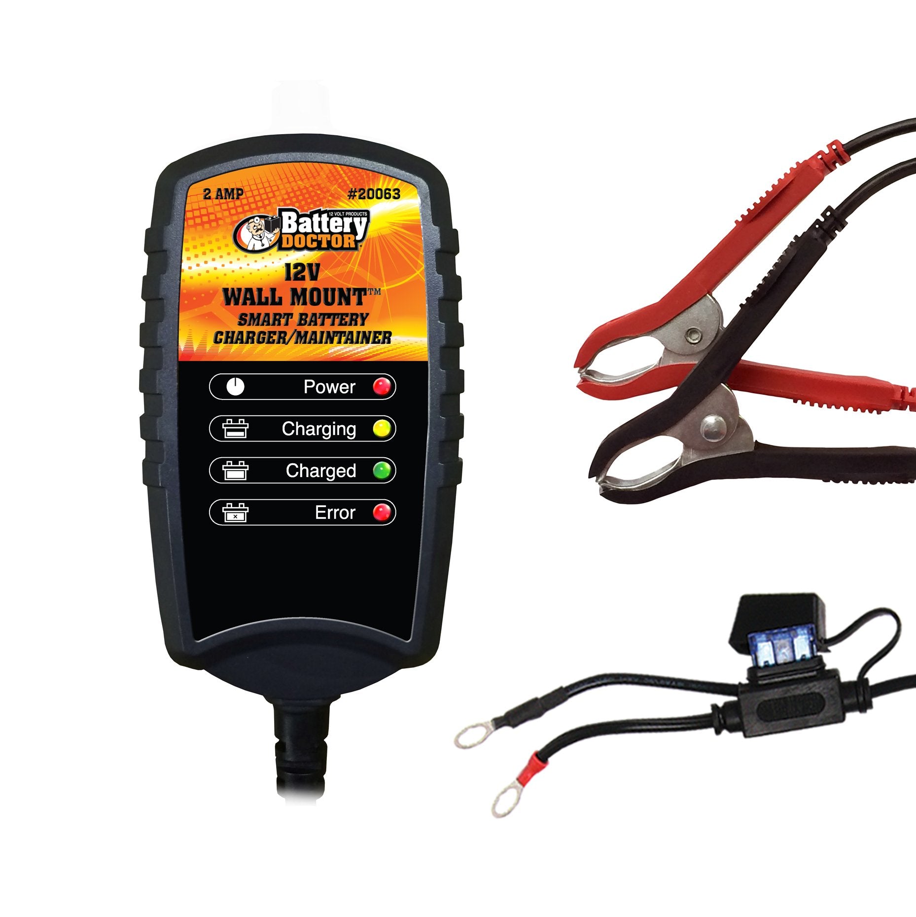 WirthCo 20063 Battery Doctor Black CEC Certified Wall Mount Battery Charger