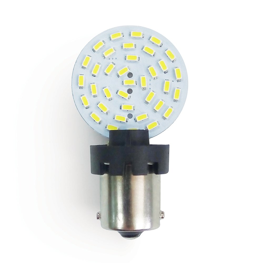 RV LIGHTING 2-in-1 (Universal) Eco-LED Cold White LED Bulb, with 36 SMD 3014 & Side T10 & BA15S Connectors(WBU-CW36)