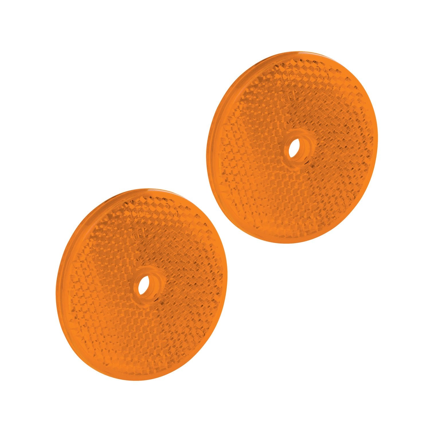 Bargman 74-71-175 Class A 2-3/16" Round Amber Reflector with Center Mounting Hole - 2 Pack
