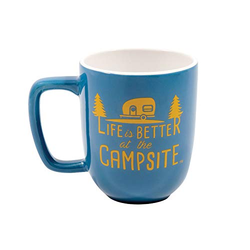 Camco | 53387 | Life is Better at the Campsite Ceramic Mug | Blue