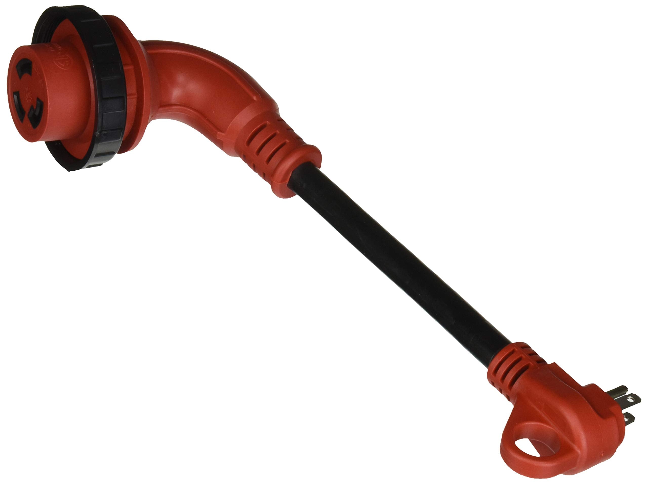 Valterra A10-1530D90 Mighty Cord 15AM-30AF Red 90 Degree Twist-Lock Adapter