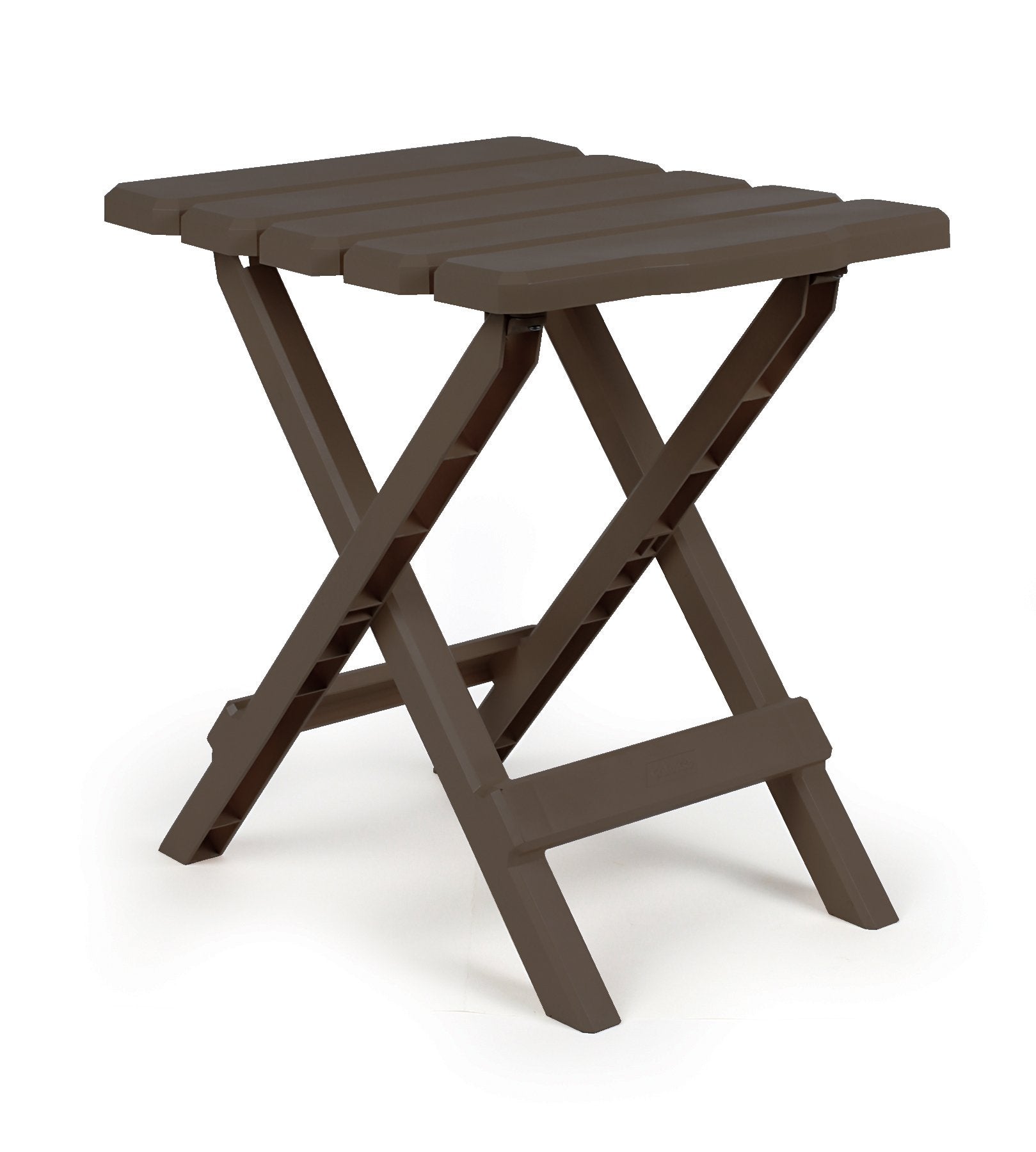 Camco Adirondack Portable Outdoor Folding Side Table, Perfect For The Beach, Camping, Picnics, Cookouts and More, Weatherproof and Rust Resistant - Mocha (51882)