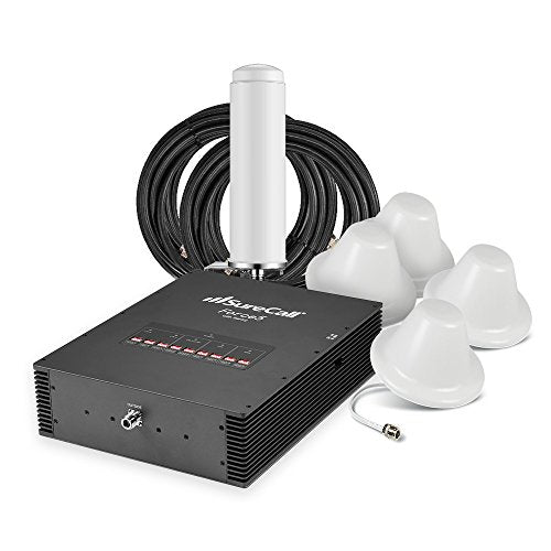 SureCall Force5 2.0 Voice Text & 4G LTE Cell Phone Signal Booster with Built-in Sentry Remote Monitoring - Omni / 4 Dome Kit