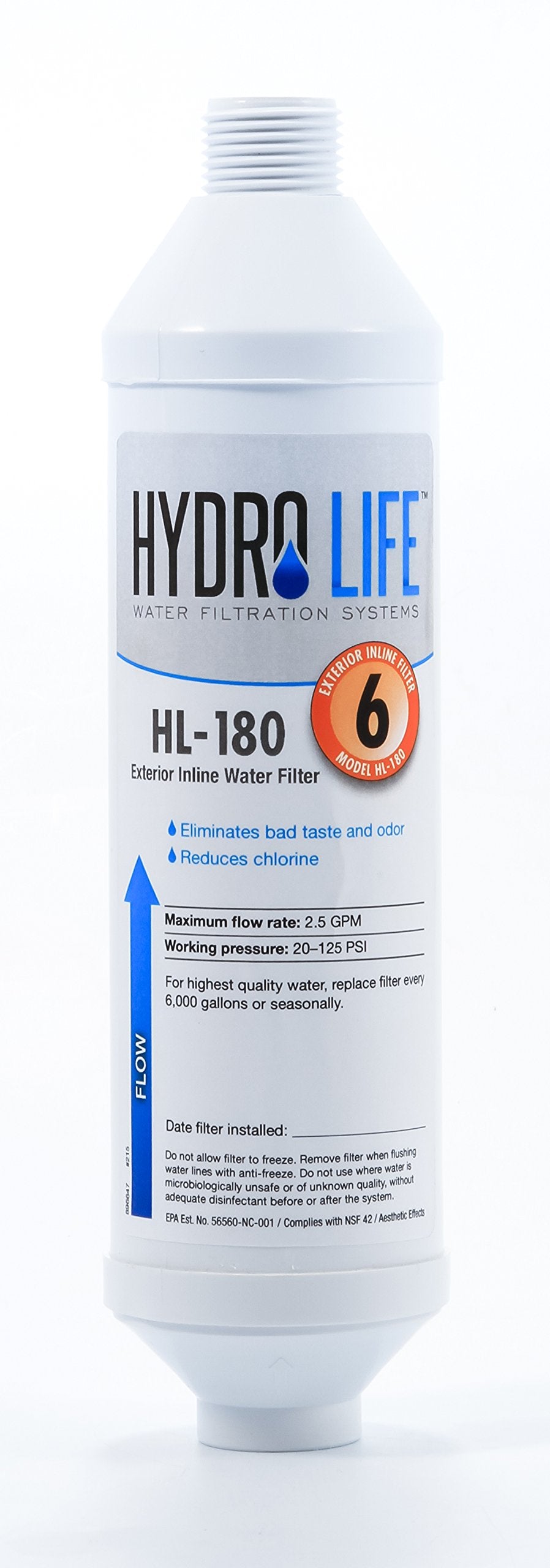 Hydro Life 52133 HL-180 Disposable Inline Hose Filter