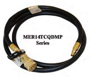 Marshall Excelsior MER14TCQDMP-72P Quick Disconnect LP Hose 1/4" x 1/4" Male with Cap Package - 72"