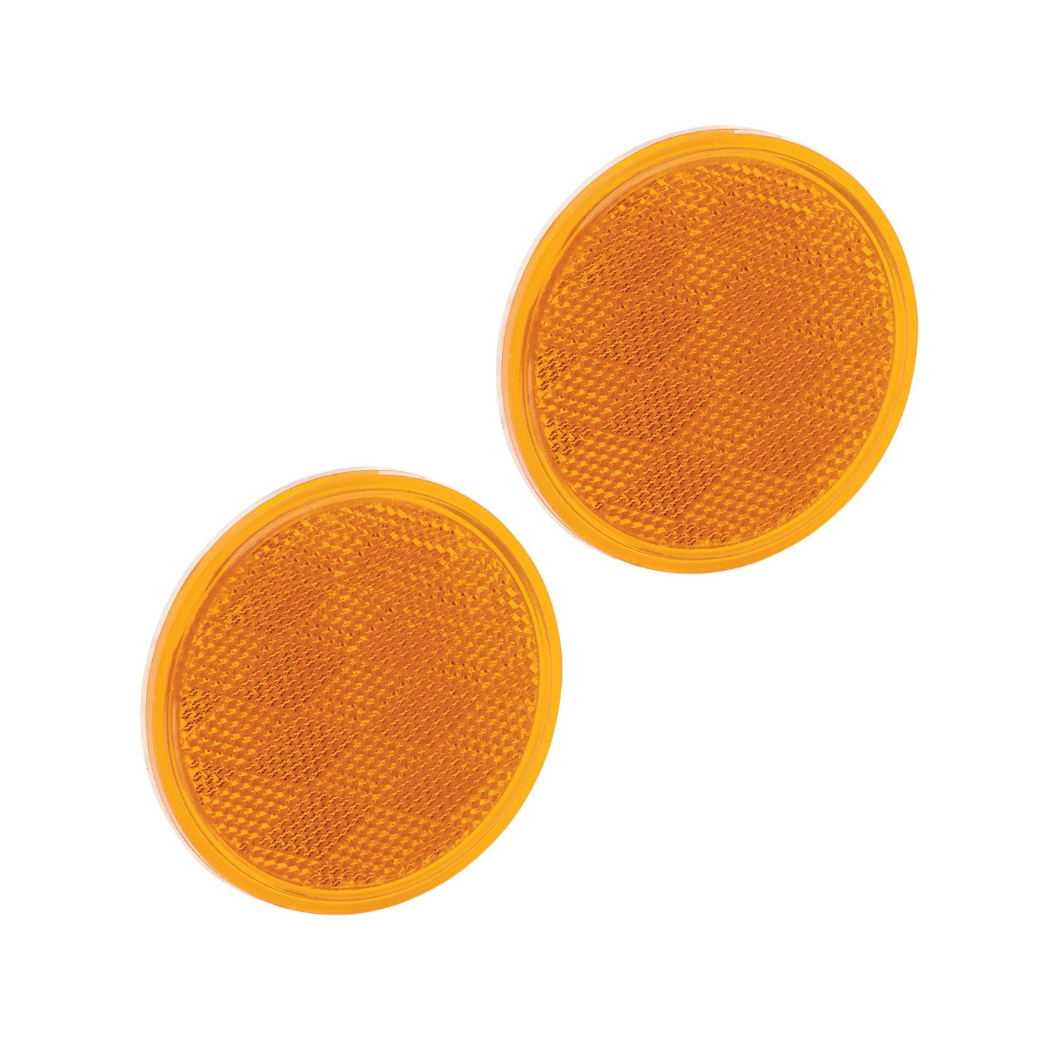 Bargman | 74-38-020 | Reflector (Class A 3-3/16" Round Amber with Adhesive Back - 2 Pack)