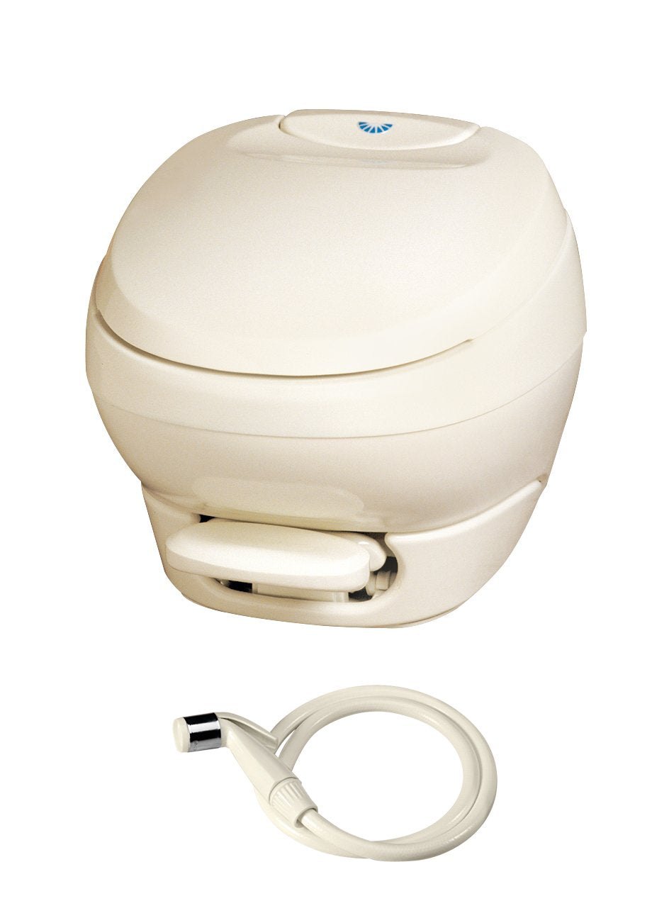 Aqua-Magic Bravura RV Toilet Pedal Flush with Water Saver / Low Profile / Parchment - Thetford 31121