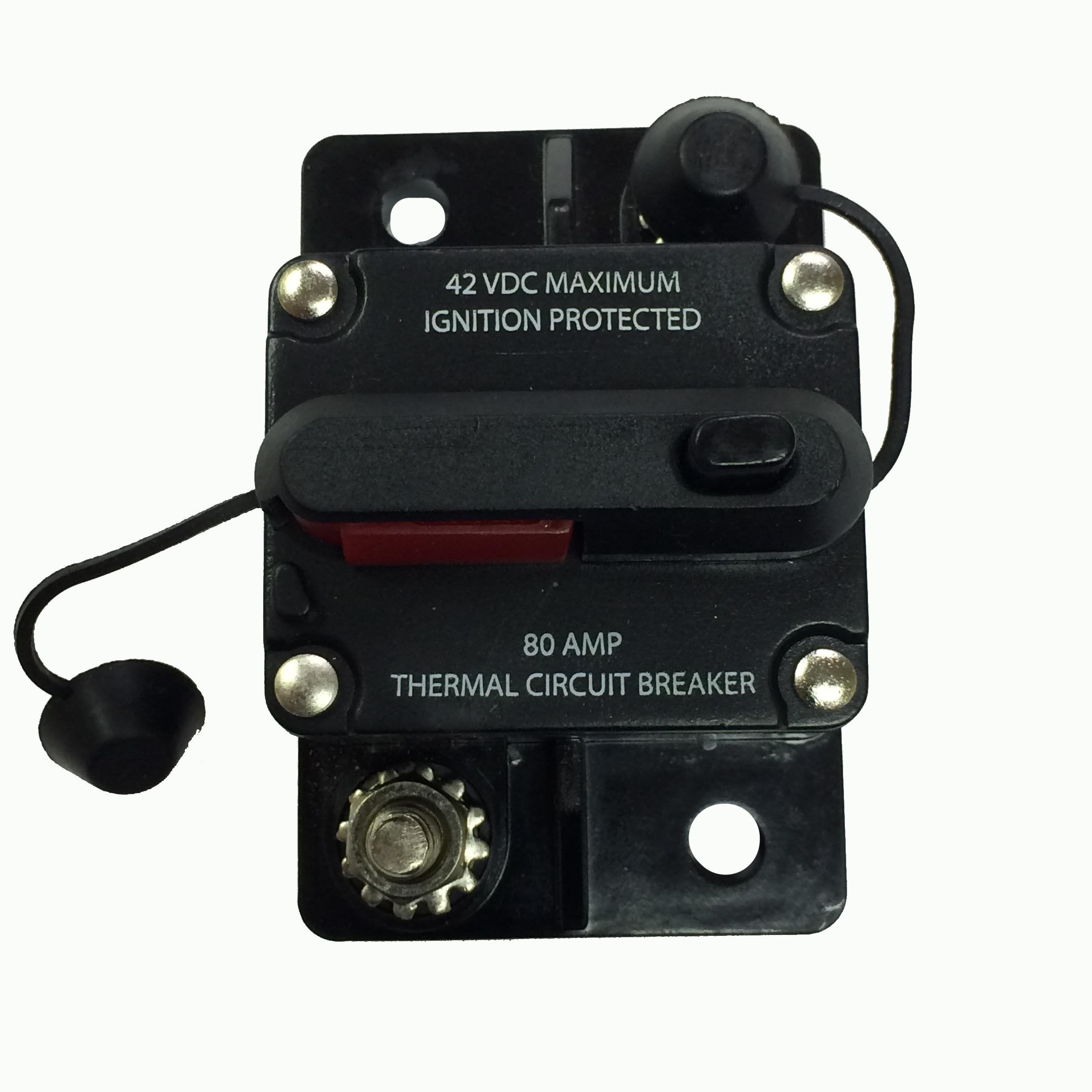 WirthCo 31201 Battery Doctor 80 Amp Manual and Switchable Reset Circuit Breaker with Terminal Cover