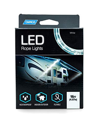 Camco 53100 LED Rope Light, White, 16' (E/F)