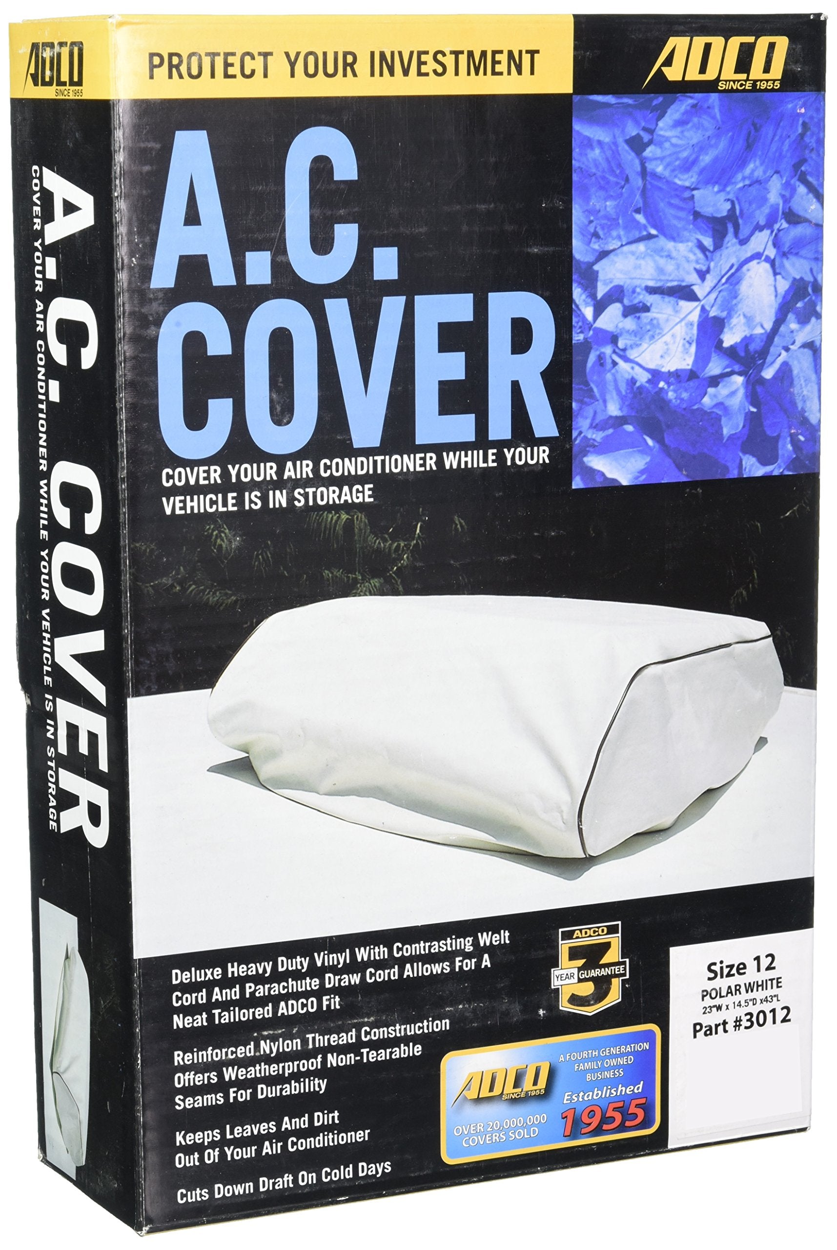 ADCO 3012 White Size 12 RV Air Conditioner Cover