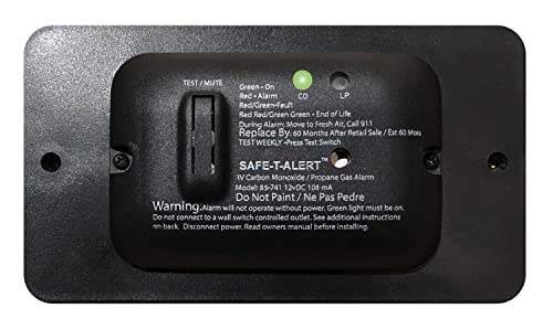 Safe-T-Alert | 85-741-BL-TR | Carbon Monoxide Propane Gas Alarm - 12V - Black