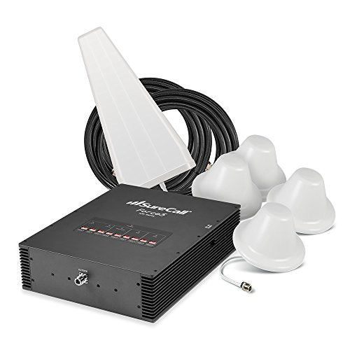 SureCall Force5 2.0 Voice Text & 4G LTE Cell Phone Signal Booster with Built-In Sentry Remote Monitoring - Yagi / 4 Dome Kit