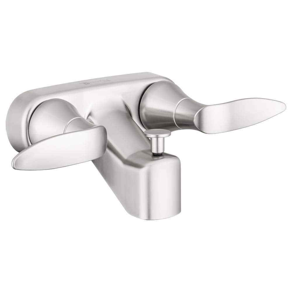 Dura Faucet DF-SA110LH-SN RV Tub & Shower Faucet Valve Diverter with Winged Levers (Brushed Satin Nickel)