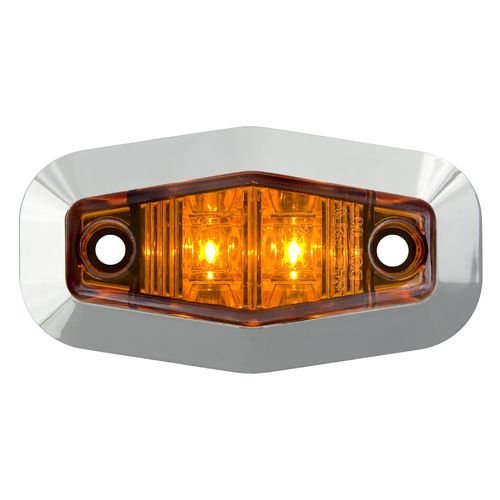 Optronics International Llc Mini Sealed Led Marker Light; Amber; W/Chrome Trim Ring