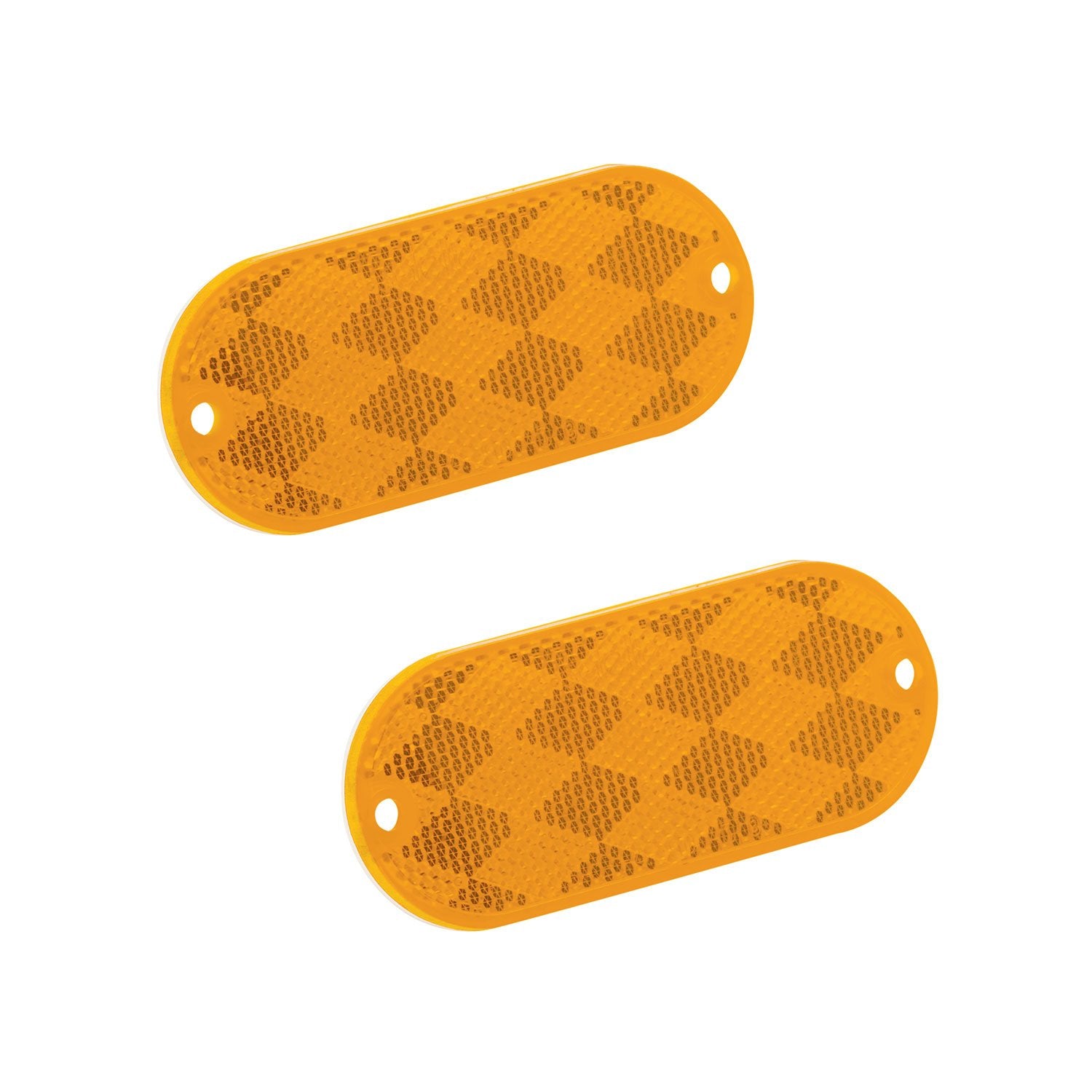 Bargman 71-78-020 Reflector (Class A Oblong Amber with Mounting Holes and Adhesive Back), 2 Pack