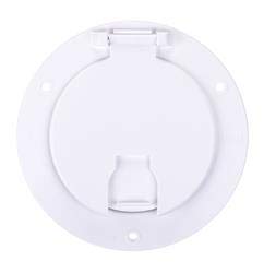 Thetford 94329 Deluxe Round Electric Cable Hatch w/Back, PW
