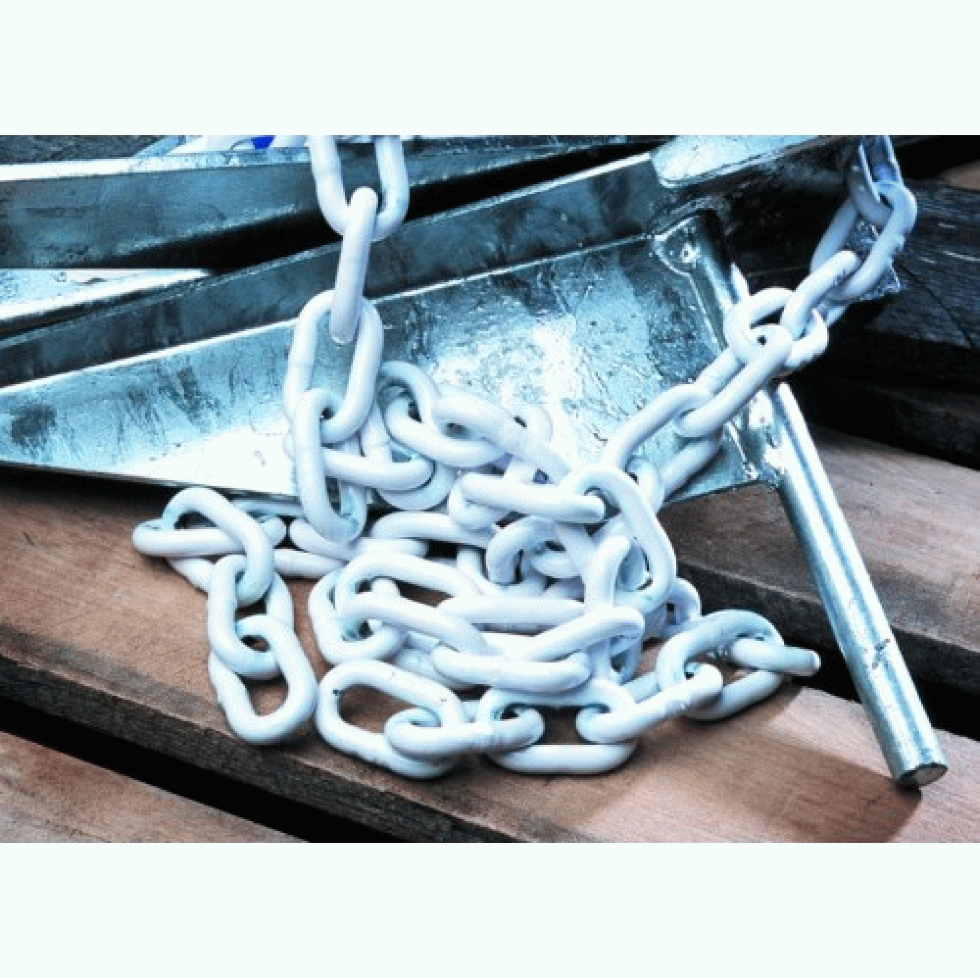 ANCHOR CHAIN - 1/4" X 4' - POLYMER COATED W/SHACKLE