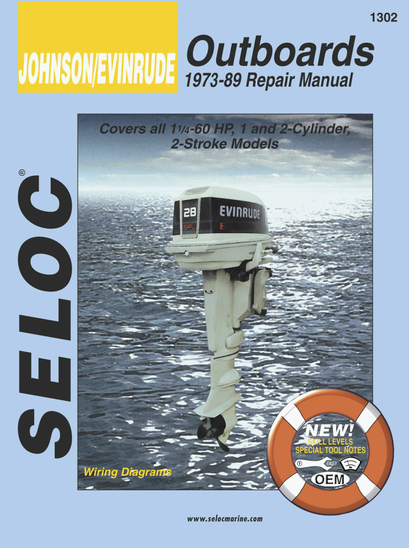 SELOC PUBLISHING | 18-01302 | REPAIR MANUAL Johnson/Evinrude Outboards 1-2 Cyl 1973-89