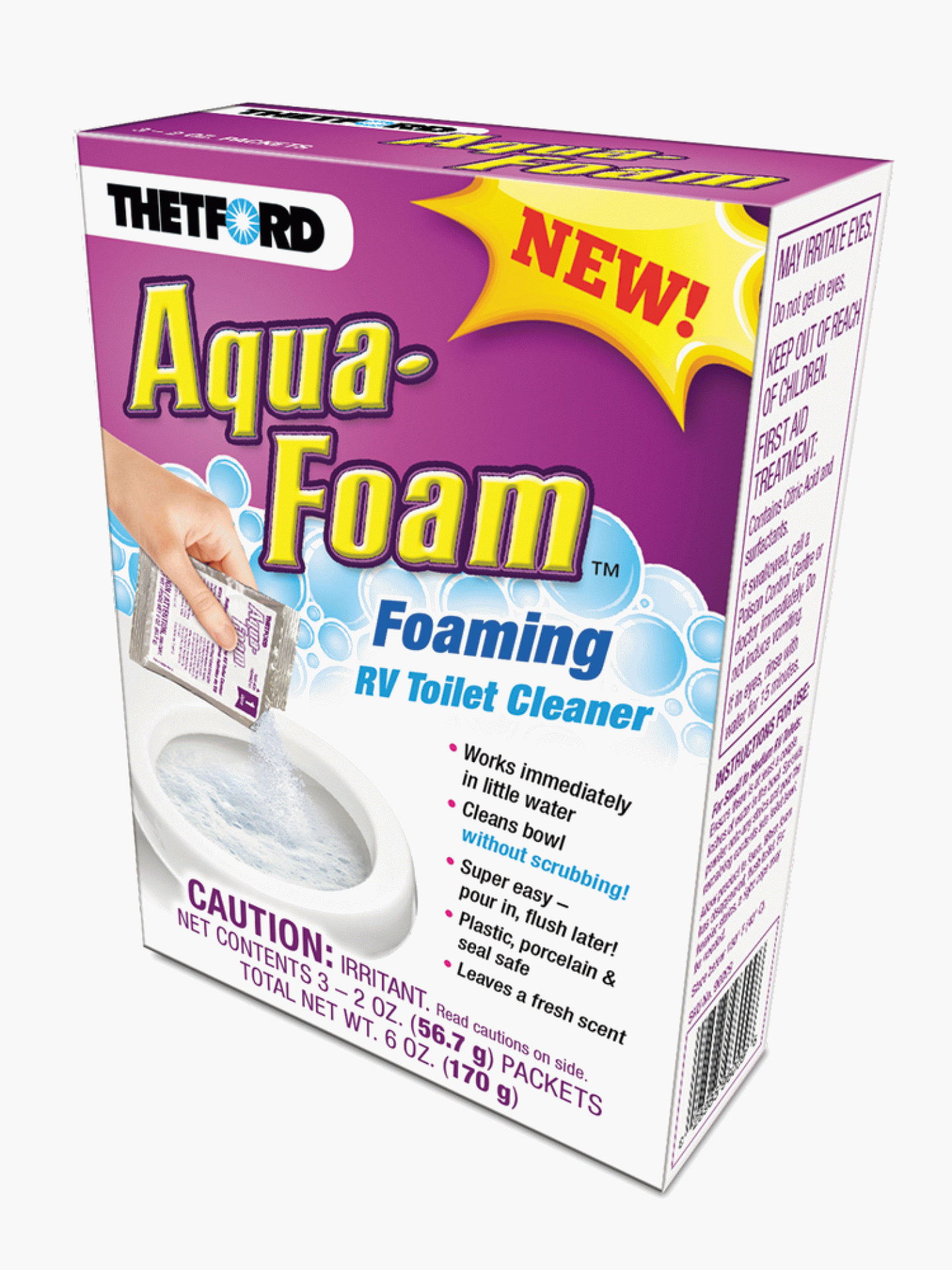 THETFORD CORP | 96009 | Aqua-Foam Foaming RV Toilet Bowl Cleaner 3- 2OZ PACKS