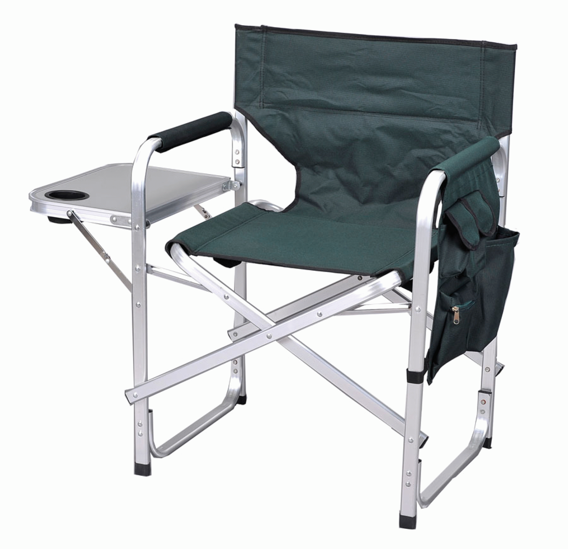 MINGS MARK INC. | SL1204GREEN | DIRECTOR'S CHAIR W/ SIDE TABLE AND POCKETS - GREEN
