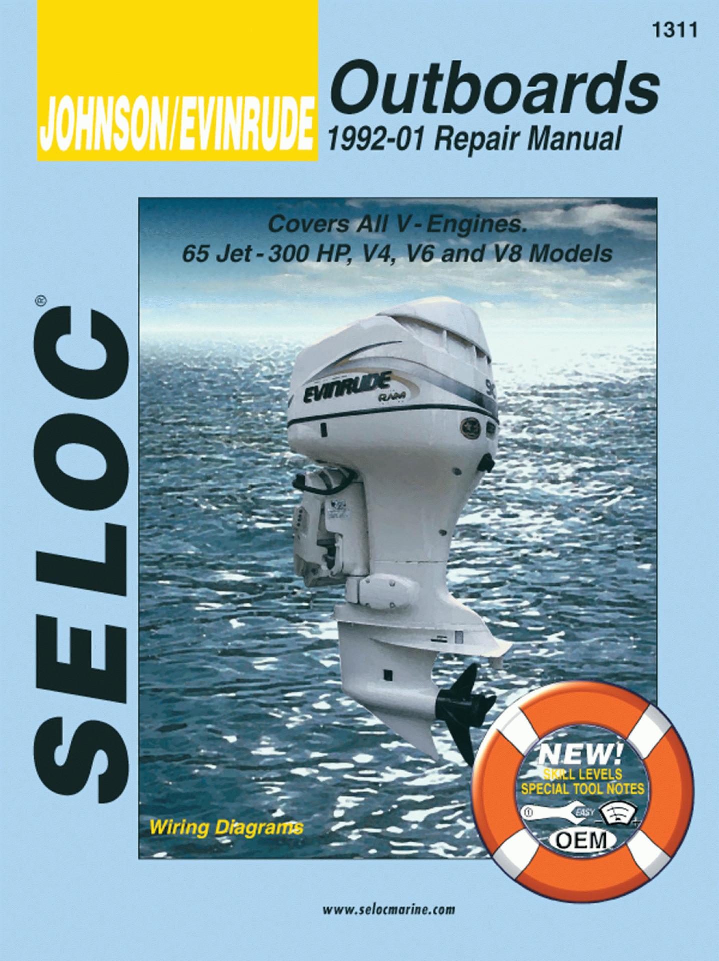 SELOC PUBLISHING | 18-01311 | REPAIR MANUAL Johnson/Evinrude Outboards 4 6 & 8 Cyl.1992-01