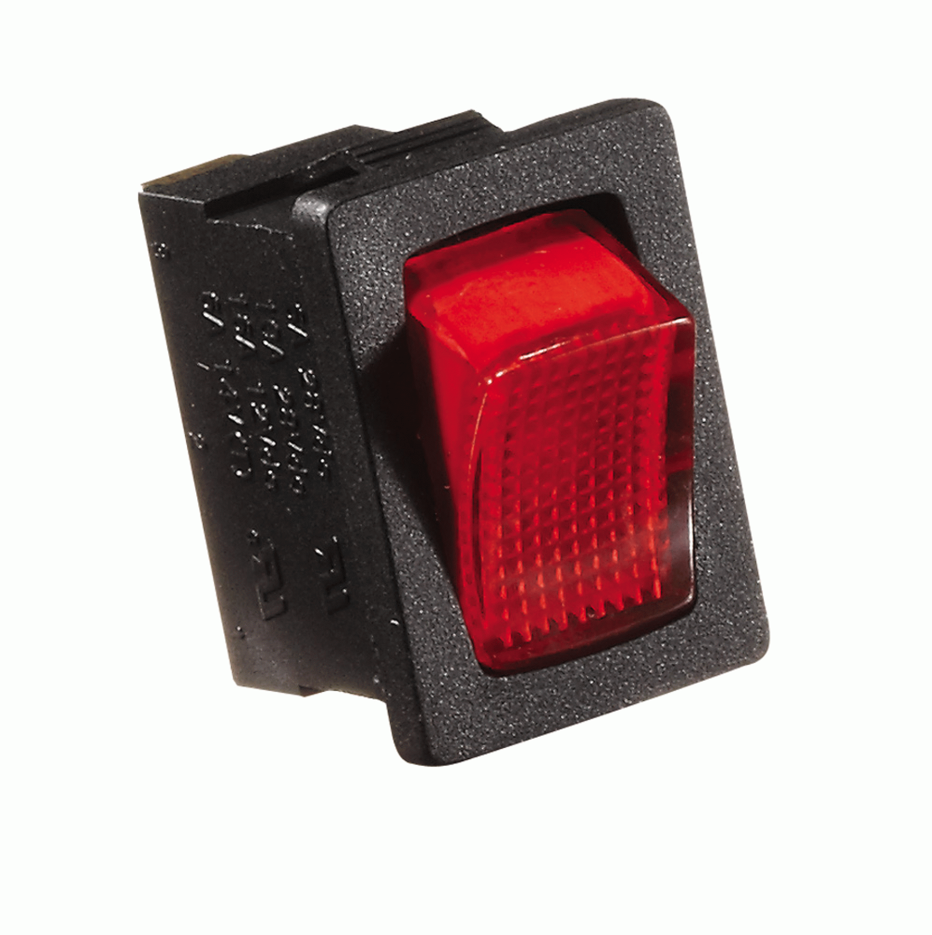 RV DESIGNER COLLECTION | S481 | Rocker Switch On/Off Illuminated Black/Red 20 Amp