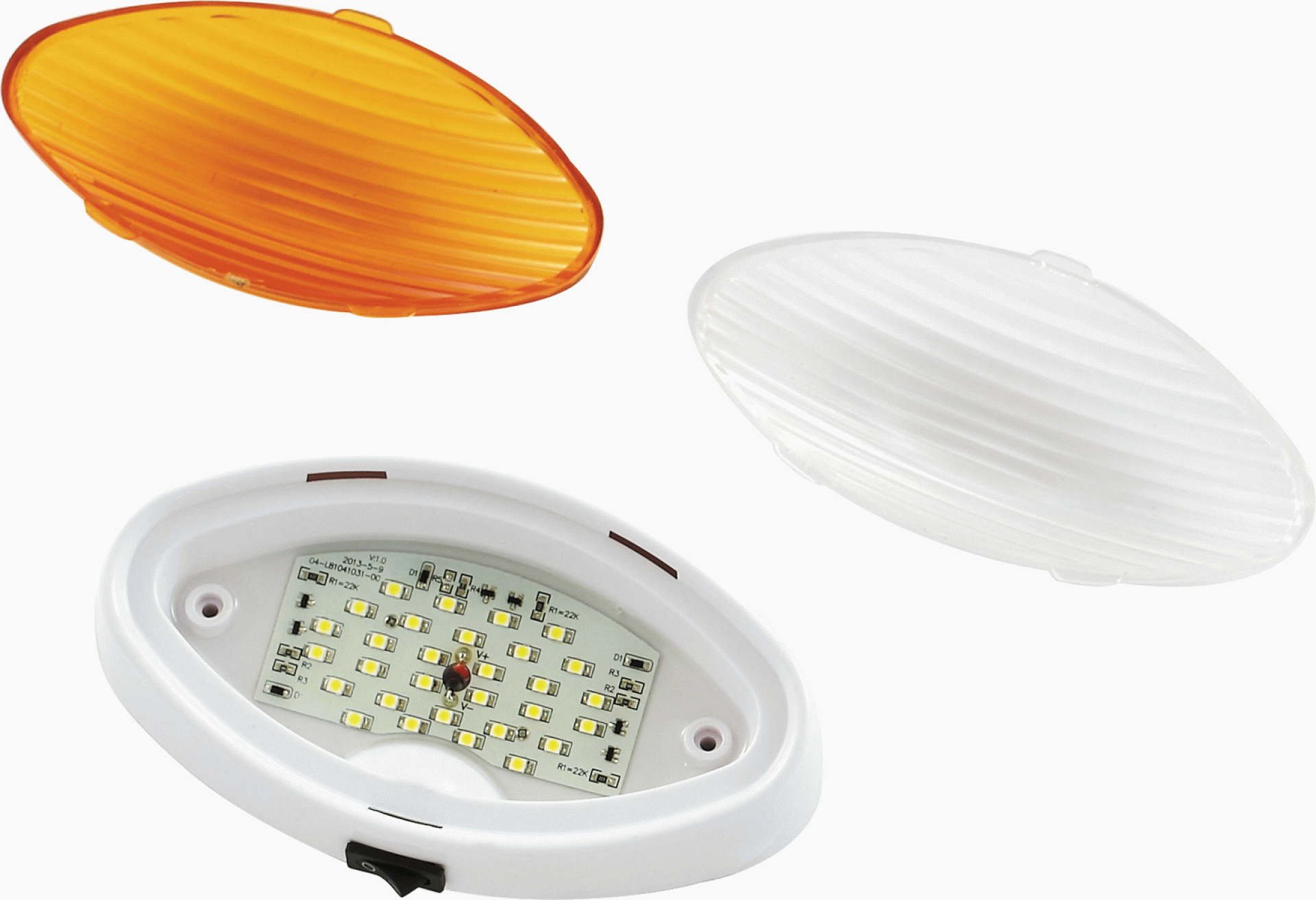 MINGS MARK INC. | 9090118 | LED Oval Porch Light Clear/Amber Lenses w/ On/Off Switch