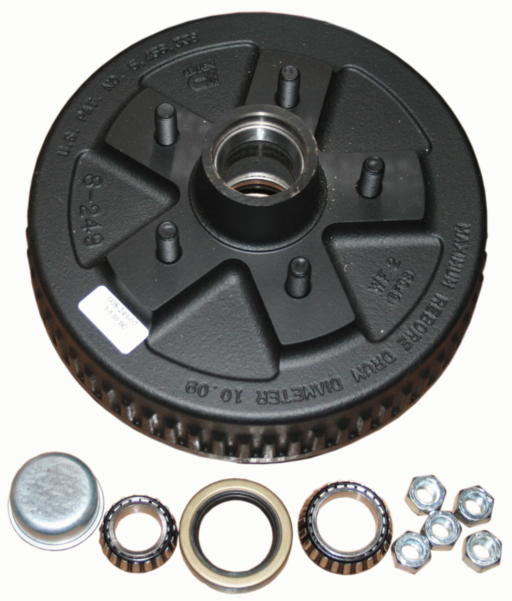 DEXTER AXLE CO. | K08-249-90 | HUB AND DRUM - 10" X 2-1/4" ELECTRIC BRAKES - 5-1/2" BOLT CIRCLE