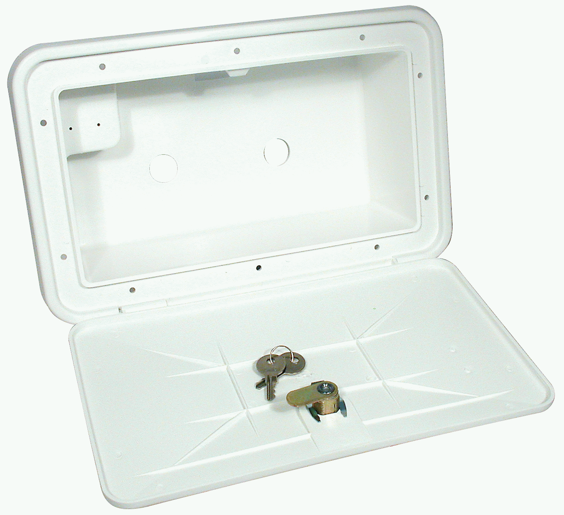 PHOENIX PRODUCTS INC. | PF267004 | Exterior Shower Box Replacement - w/ Door Lock and Key - White
