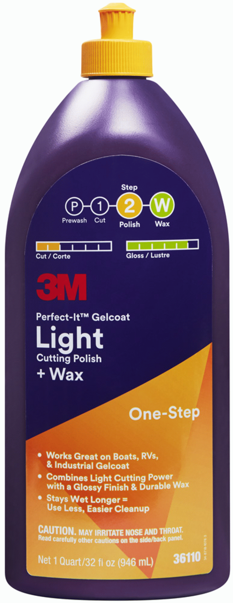 3M Company | 36110 | Perfect-It GelCoat Light Cutting Compound Polish and Wax - 32 Oz.