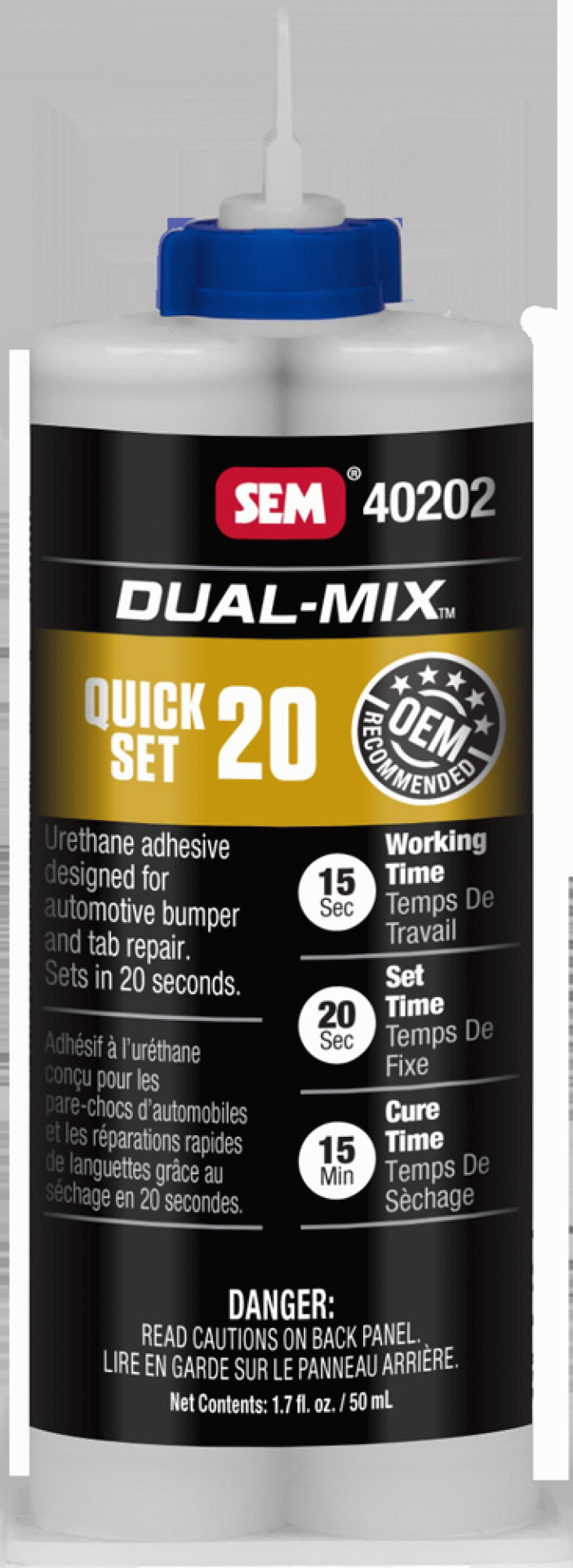Dual-Mix Quick Set 50 URETHANE ADHESIVE BLACK 1.7 OUNCE