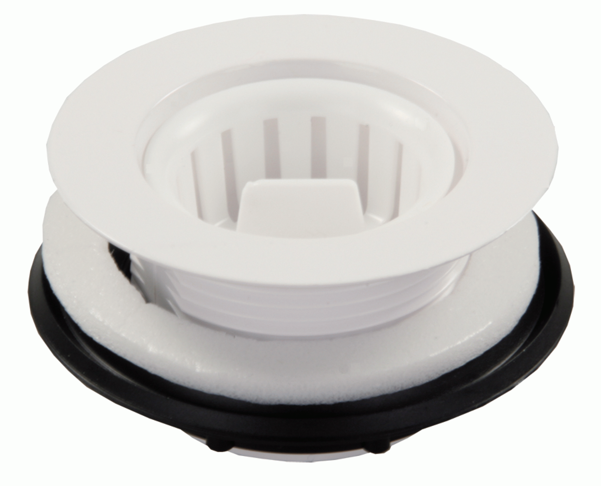 J R PRODUCTS | 95015 | STRAINER W/ THREADED BASKET - WHITE