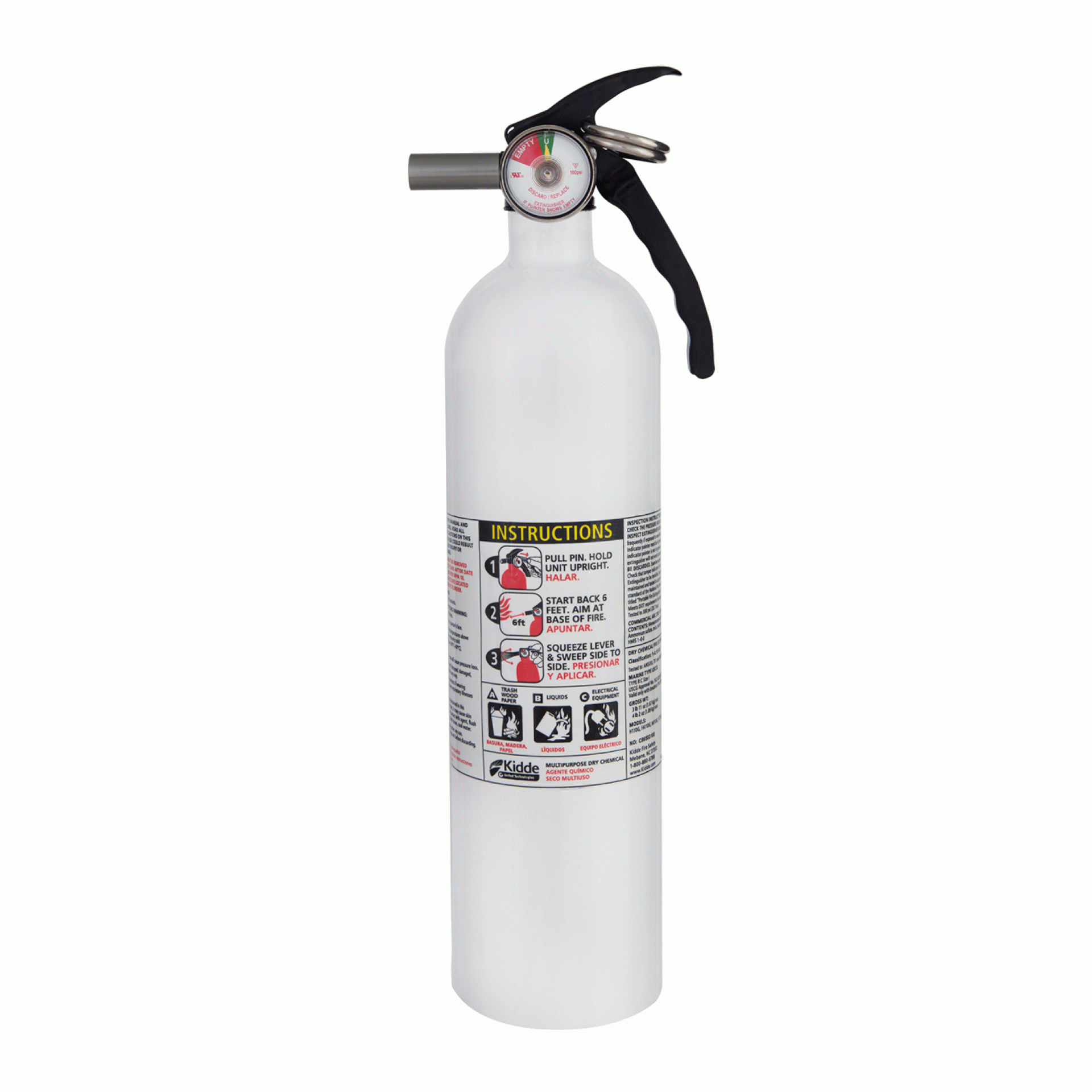 KIDDE SAFETY | 466627MTL | Fire Extinguisher Mariner 110 w/ Gauge and Metal Valve 2.9 Lbs. Extinguishing Agent